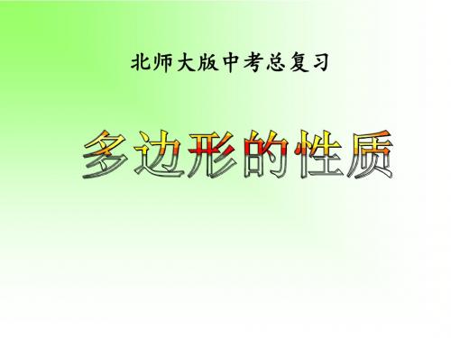2019年学年北师大版中考复习《多边形的性质》课件 共25张PPT语文