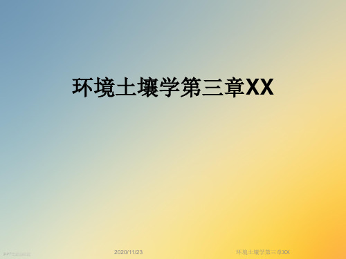 环境土壤学第三章XX