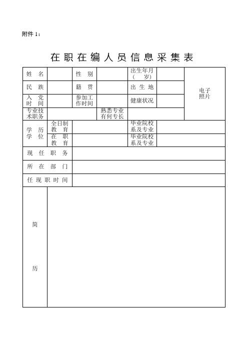 在职在编人员信息采集表