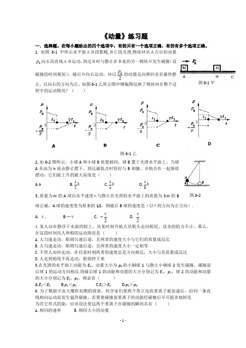 《动量》练习题