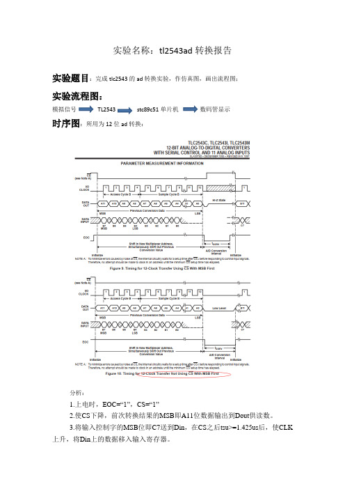 tl2543ad转换报告