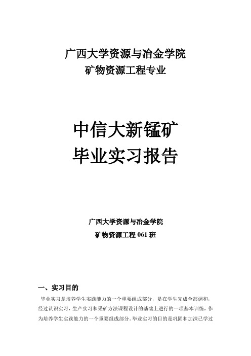 大新锰矿实习报告