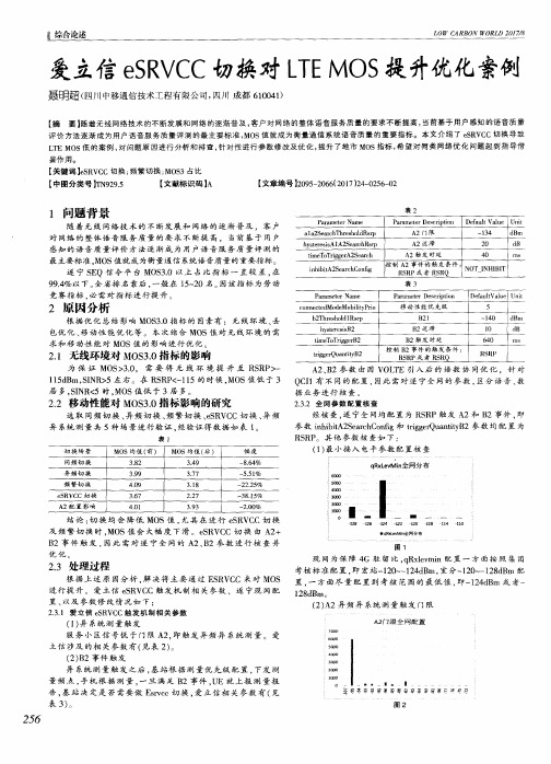 爱立信eSRVCC切换对LTEMOS提升优化案例