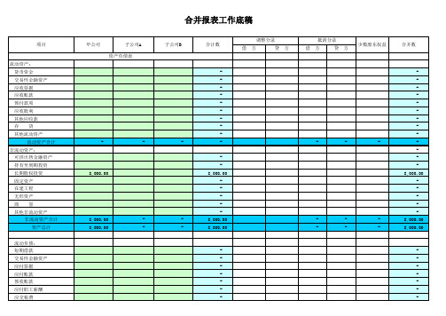 合并报表工作底稿(精品文档)