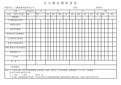 灭 火 器 定 期 检 查 表