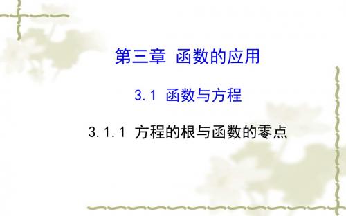 (人教a版)必修一同步课件:3.1.1方程的根与函数的零点