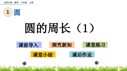 北师大版小学6年级数学上册第一单元(圆的周长)PPT教学课件