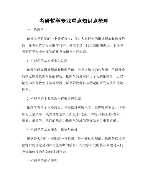 考研哲学专业重点知识点梳理