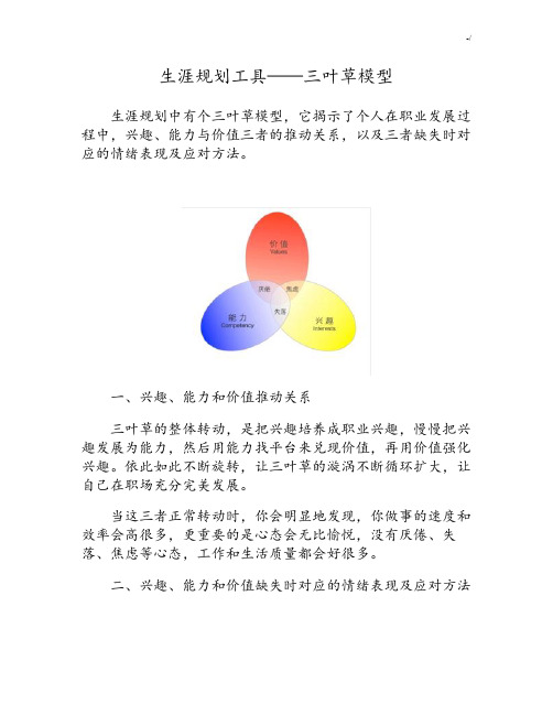 生涯规划工具三叶草模型