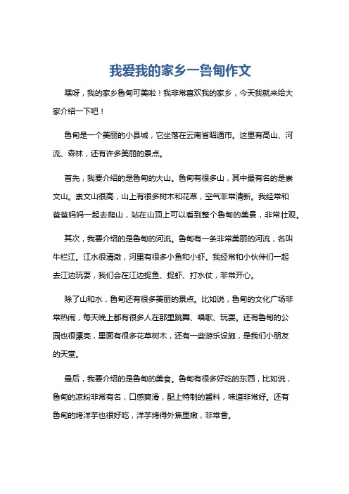 我爱我的家乡一鲁甸作文