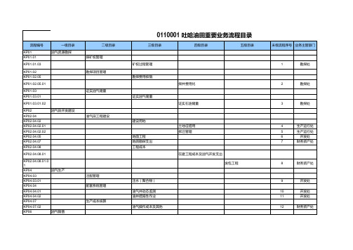 BPM业务流程管理-重要业务流程目录 精品