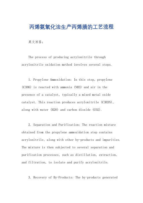 丙烯氨氧化法生产丙烯腈的工艺流程