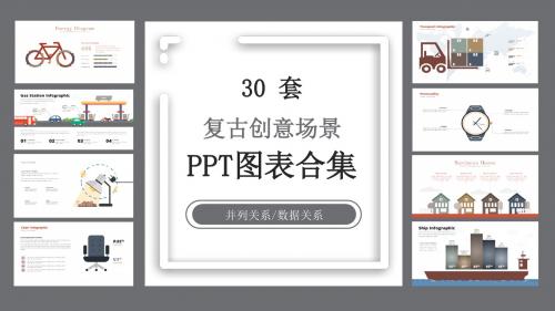 30套复古创意场景PPT图表合集