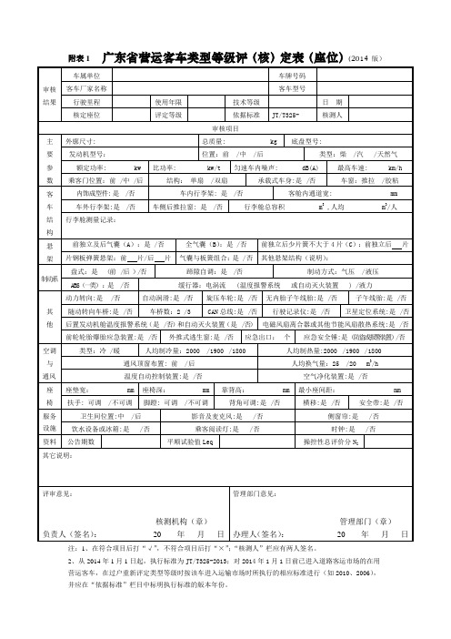 营运客车类型等级评