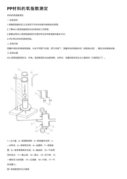 PP材料的氧指数测定