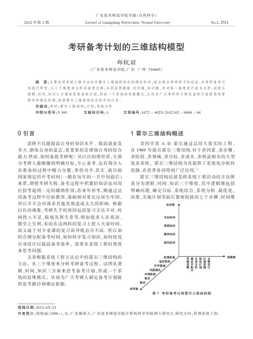 考研备考计划的三维结构模型