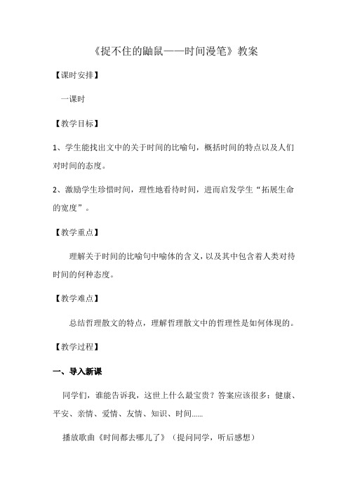 捉不住的鼬鼠教案