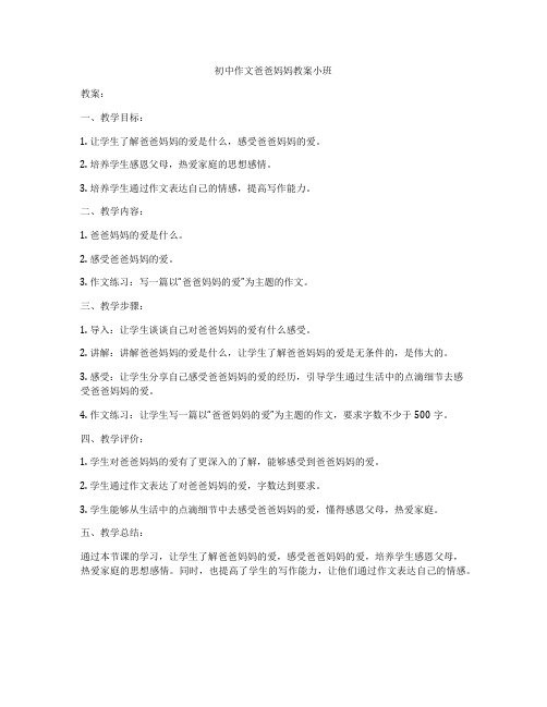 初中作文爸爸妈妈教案小班