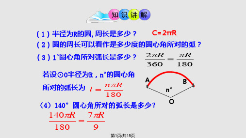 数学九上弧长和扇形面积PPT课件