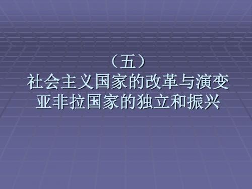 (五) 社会主义国家改革