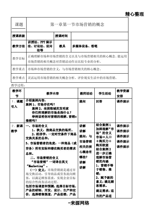 市场营销基础教学教学教学教案