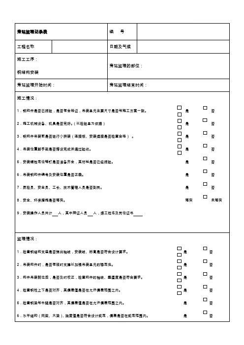 旁站监理记录表(新版)10783