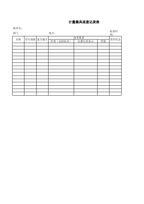 计量器具巡查记录表