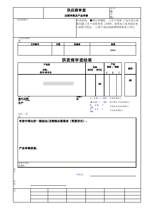 IATF16949供应商审查报告范例