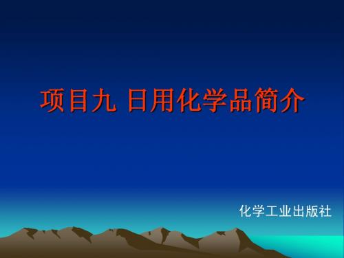 项目九 日用化学品简介