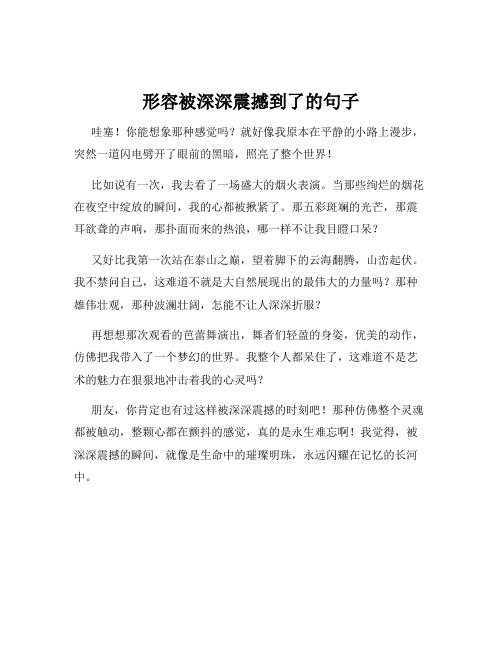 形容被深深震撼到了的句子