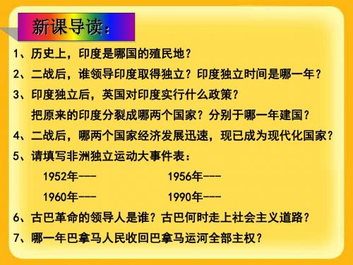 亚、非、拉美的民族独立与振兴PPT课件1 中华书局版