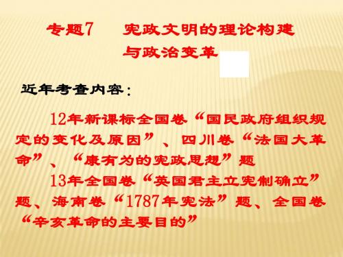 二轮专题复习课件8 宪政文明的理论构建与政治变革