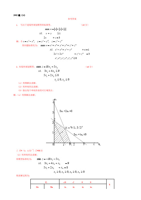 武汉科技大学本科历年运筹学试题