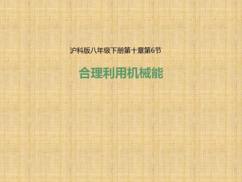 2019年合理利用机械能课件语文