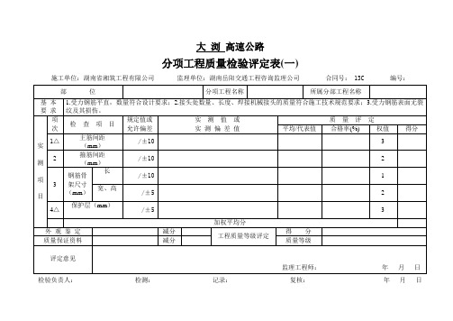 挡块评定表