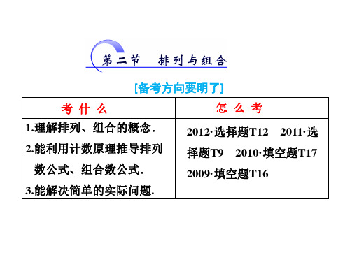 高考数学(理,浙江专版)一轮复习课件：9.2 排列与组合