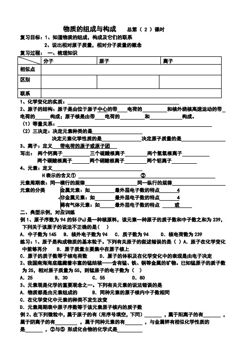 物质的组成与构成学案