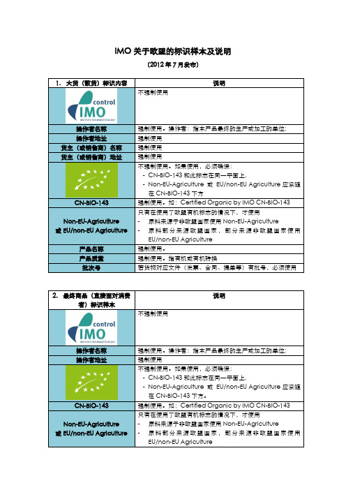 欧盟的标识样本(最终)