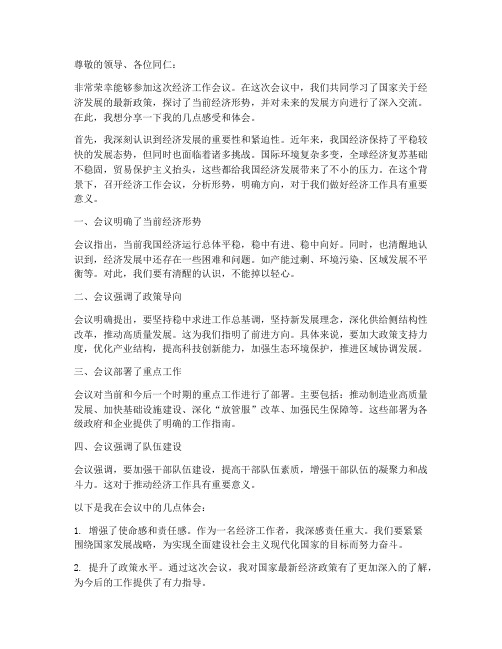 参加经济工作会议感言