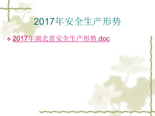 2017年安全生产形势