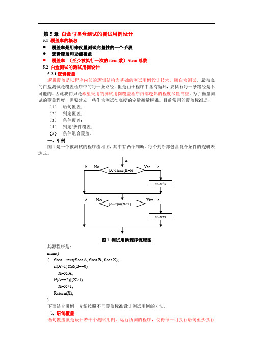 白盒与黑盒测试的测试用例设计