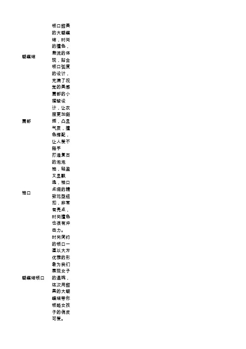 服装细节文案