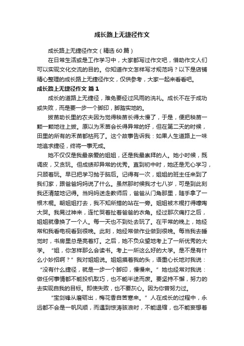 成长路上无捷径作文