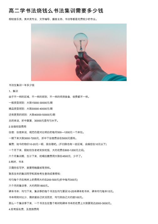 高二学书法烧钱么书法集训需要多少钱