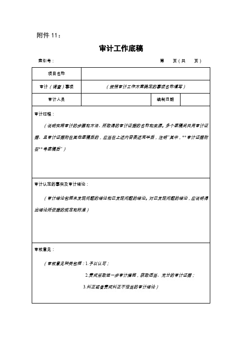 《审计工作底稿》