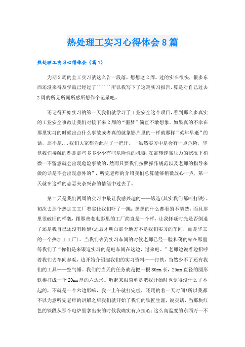 热处理工实习心得体会8篇.doc