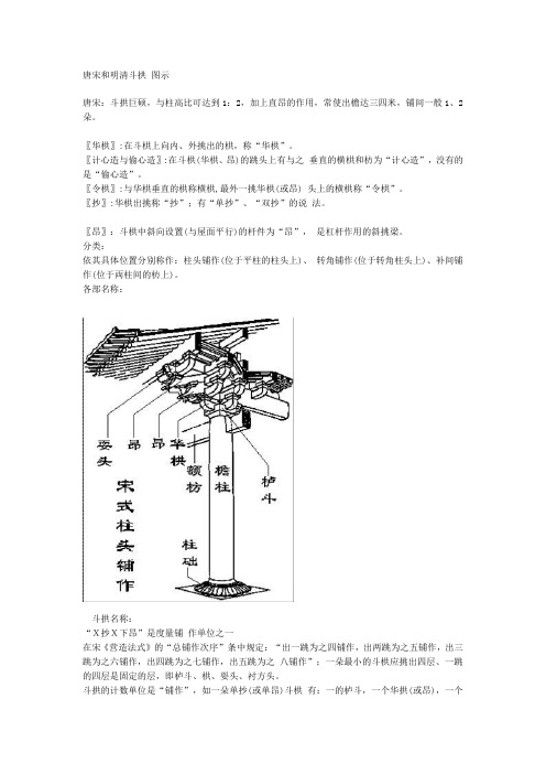 唐宋、明清斗拱结构图示及专有名词释义