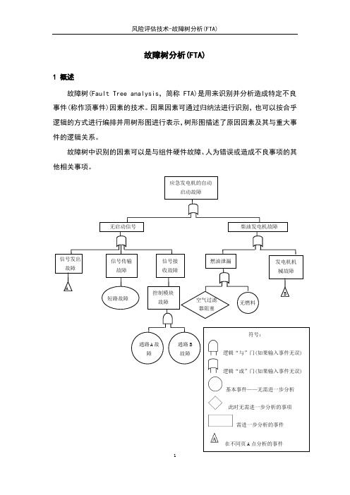 风险评估技术-故障树分析(FTA)