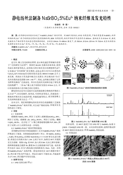 静电纺丝法制备NaSrBO35%Eu3+纳米纤维及发光特性