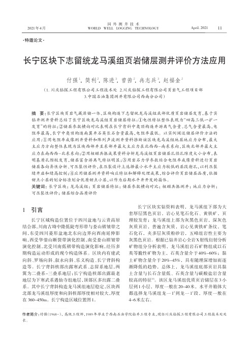 长宁区块下志留统龙马溪组页岩储层测井评价方法应用